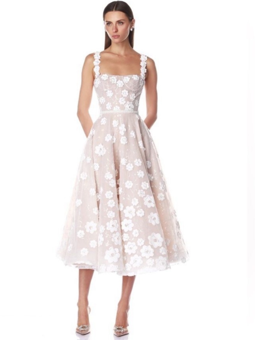 Bronx and Banco White Mademoiselle Embellished Tulle Dress UK6 US2 New $900